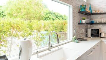 House, Multiple Beds, Pool Access, Pool View | Private kitchen | Coffee/tea maker