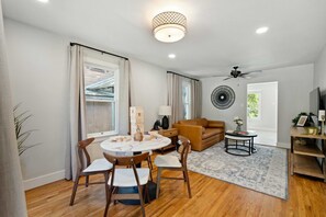 House, Multiple Beds, Kitchen, Garden View (Deep in the Heart of SoCo) | Living area | 42-inch flat-screen TV with digital channels - 3 Separate Homes Walkable to Soco (Austin)
