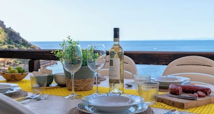 Holiday Home 'The Terrace Above The Sea' with Sea View, Private Terrace and Air Conditioning