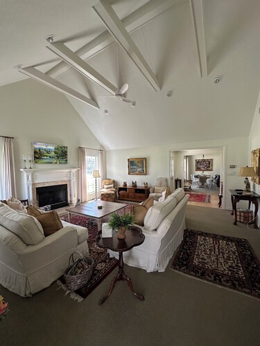 3 bed, 3 bath ranch house in Round Top, TX main square with large porch & views.