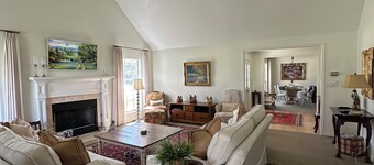 3 bed, 3 bath ranch house in Round Top, TX main square with large porch & views.