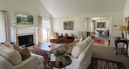 3 bed, 3 bath ranch house in Round Top, TX main square with large porch & views.