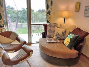 Two-Bedroom Apartment with Terrace, Non Smoking | Living area | Flat-screen TV - churaumi terrace (Motobu)