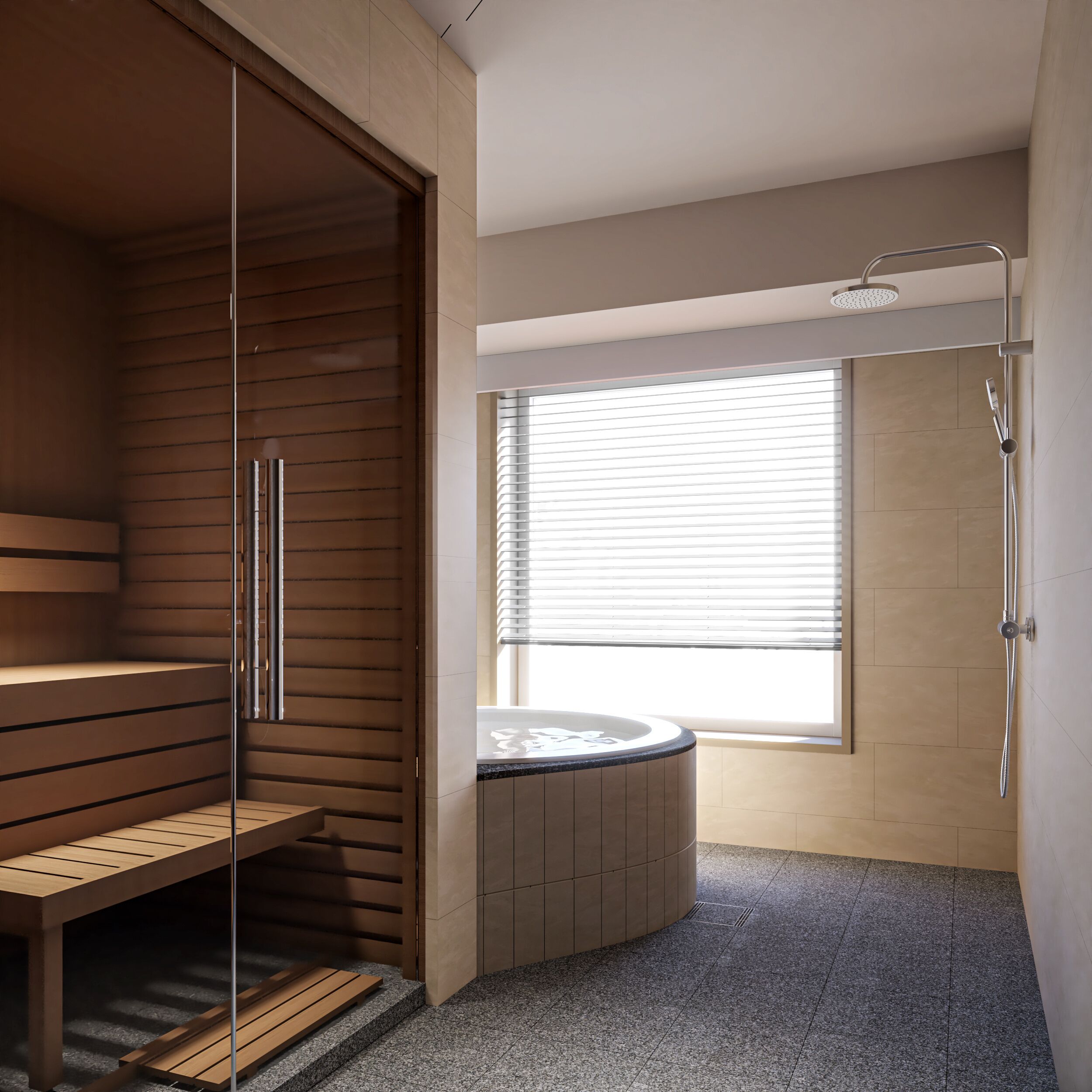 Quarto, para não fumantes, sauna seca (Free Parking/Free Flow/12 PM Checkout) | Banheiro | Chuveiro/banheira combinados, produtos de toalete grátis