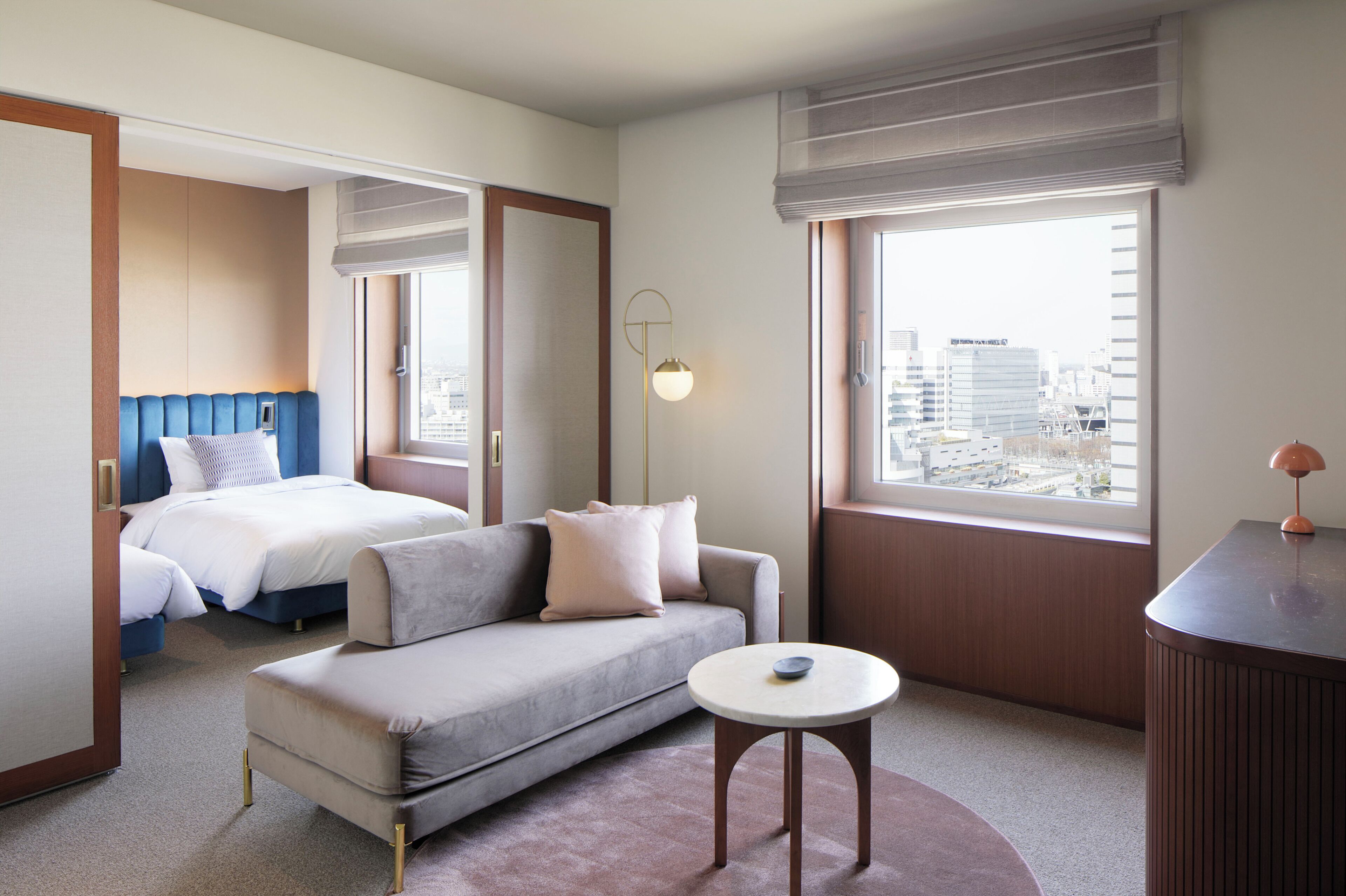 Corner Suite Twin Room, Non Smoking (High floor, Minibar, Free flow, Check out time: 12:00) | Free minibar, in-room safe, desk, blackout drapes