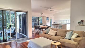 Deluxe House, Beachside | Living area | 55-cm Smart TV with digital channels, Netflix, streaming services