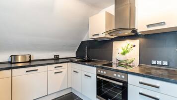 Fridge, oven, stovetop, dishwasher