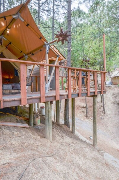 Glamping experience surrounded by nature