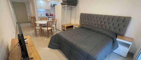 1 bedroom, iron/ironing board, internet, bed sheets