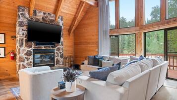 TV, fireplace, video games, offices