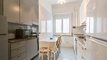 Fridge, oven, stovetop, cookware/dishes/utensils