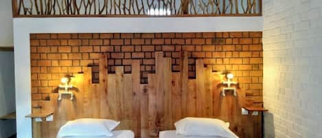 Chambre Double ou avec lits jumeaux, vue jardin | Draps en coton égyptien, literie de qualité supérieure