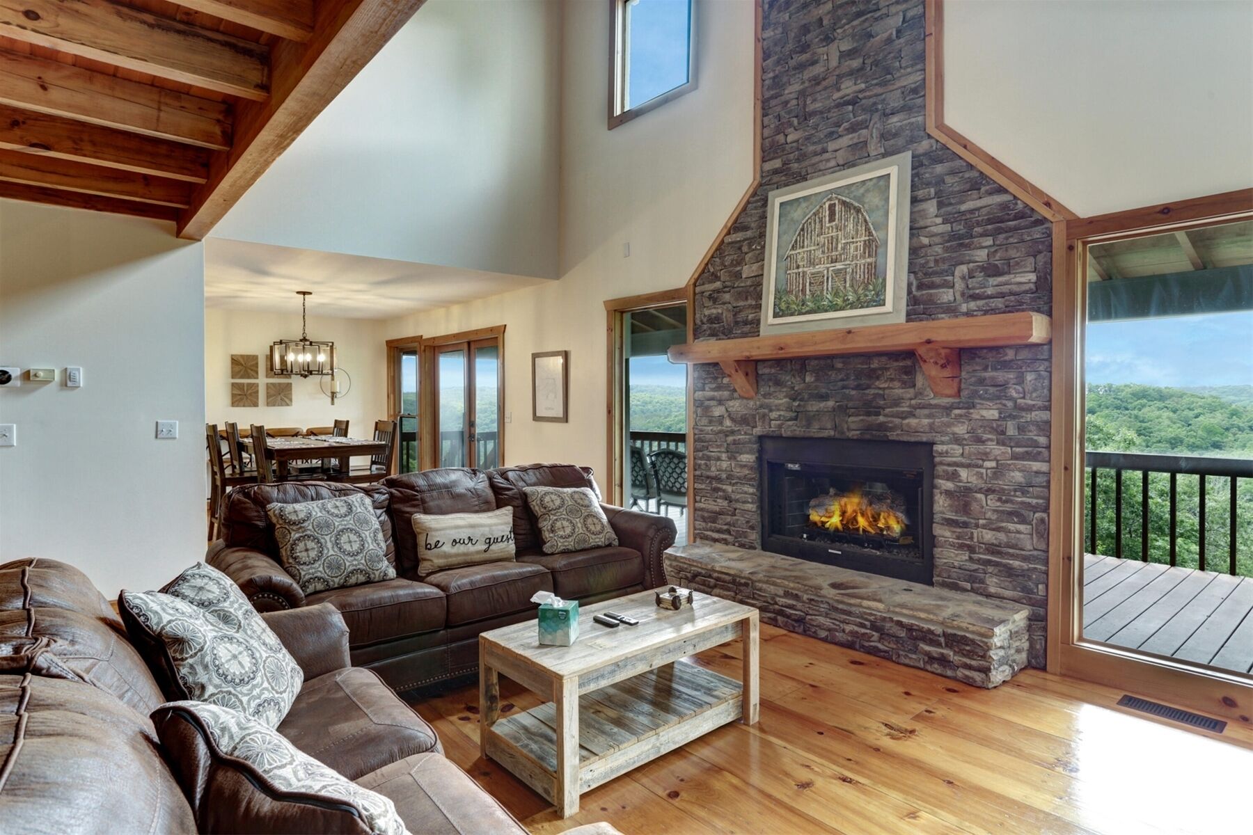 Smart TV, fireplace, stereo, offices