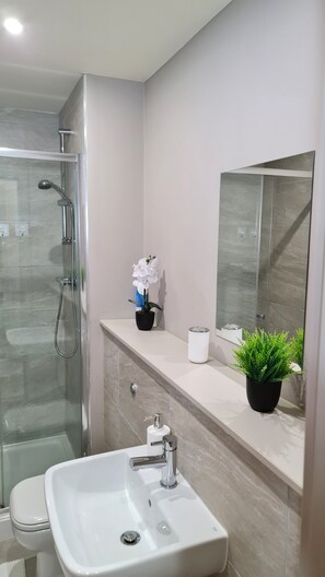 Haartrockner, Handtücher, Seife, Shampoo