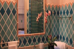 Regadera, secadora de cabello, bidet, toallas 