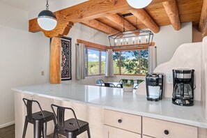 Fridge, microwave, oven, stovetop - Exquisite Mountain Retreat on 1.75 Acres | Near Plaza & Skiing (Santa Fe)