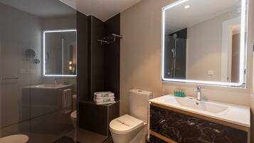 Standard-huoneisto, 1 makuuhuone | Kylpyhuone | Suihku, hiustenkuivaaja, pyyhkeet, saippua