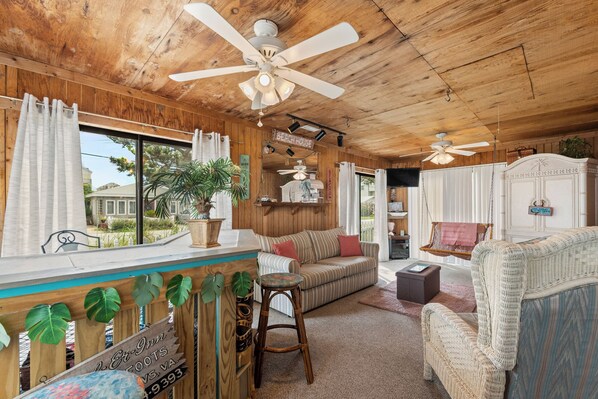 Televisión, chimenea, reproductor de DVD