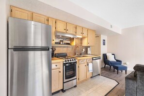 Condo, 1 King Bed with Sofa bed, Patio, Garden View (The Nautical Nook) | Private kitchen