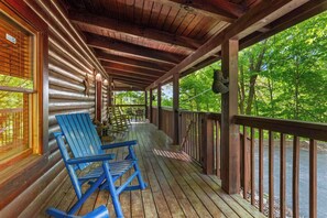 Cabin, Multiple Beds, Hot Tub, Mountain View (Can’t Lake to Get There) | Balcony view - Rustic 3br Cabin Near Lake w/ Hot Tub! (Sevierville)