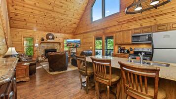 Cabin, Multiple Beds, Hot Tub, Mountain View (Can’t Lake to Get There) | Private kitchen | Coffee/tea maker
