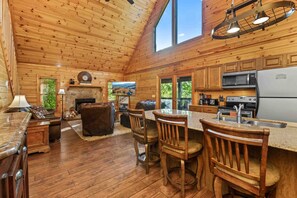 Cabin, Multiple Beds, Hot Tub, Mountain View (Can’t Lake to Get There) | Private kitchen - Rustic 3br Cabin Near Lake w/ Hot Tub! (Sevierville)