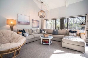 Townhome, Multiple Beds, Pool Access, Garden View | Living area | Fireplace - Our Little Lake Place (Fontana)