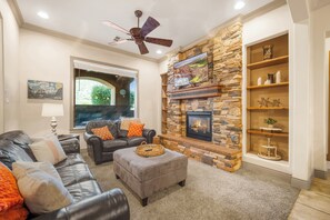 Condo, Multiple Beds, Balcony, Mountain View (Red Terra) | Living area | 42-inch flat-screen TV with digital channels, fireplace - Red Terra A Stunning Escape! (Hurricane)