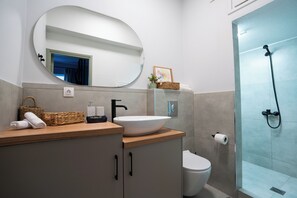 Regadera, amenidades de baño ecológicas, secadora de cabello, toallas