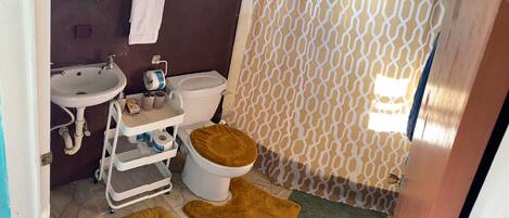 Hårtørrer, håndklæder, Sæbe, Toiletpapir