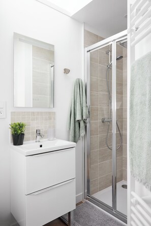 Regadera, amenidades de baño ecológicas, secadora de cabello, toallas 