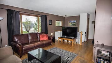Smart TV, DVD player, table football, books