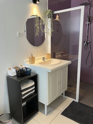 Secadora de cabello, toallas, jabón, shampoo