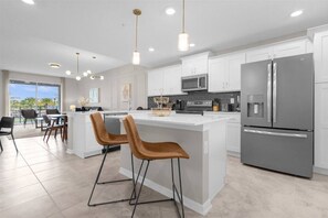 Microwave, dishwasher, high chair