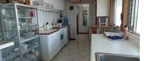 Fridge, microwave, oven, toaster