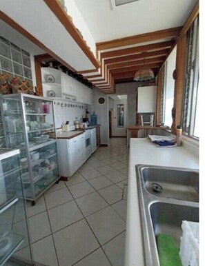 Fridge, microwave, oven, toaster