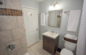 Shower, soap, shampoo