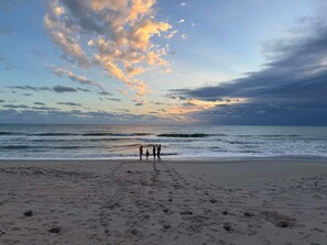 Playa en los alrededores, camastros y toallas de playa