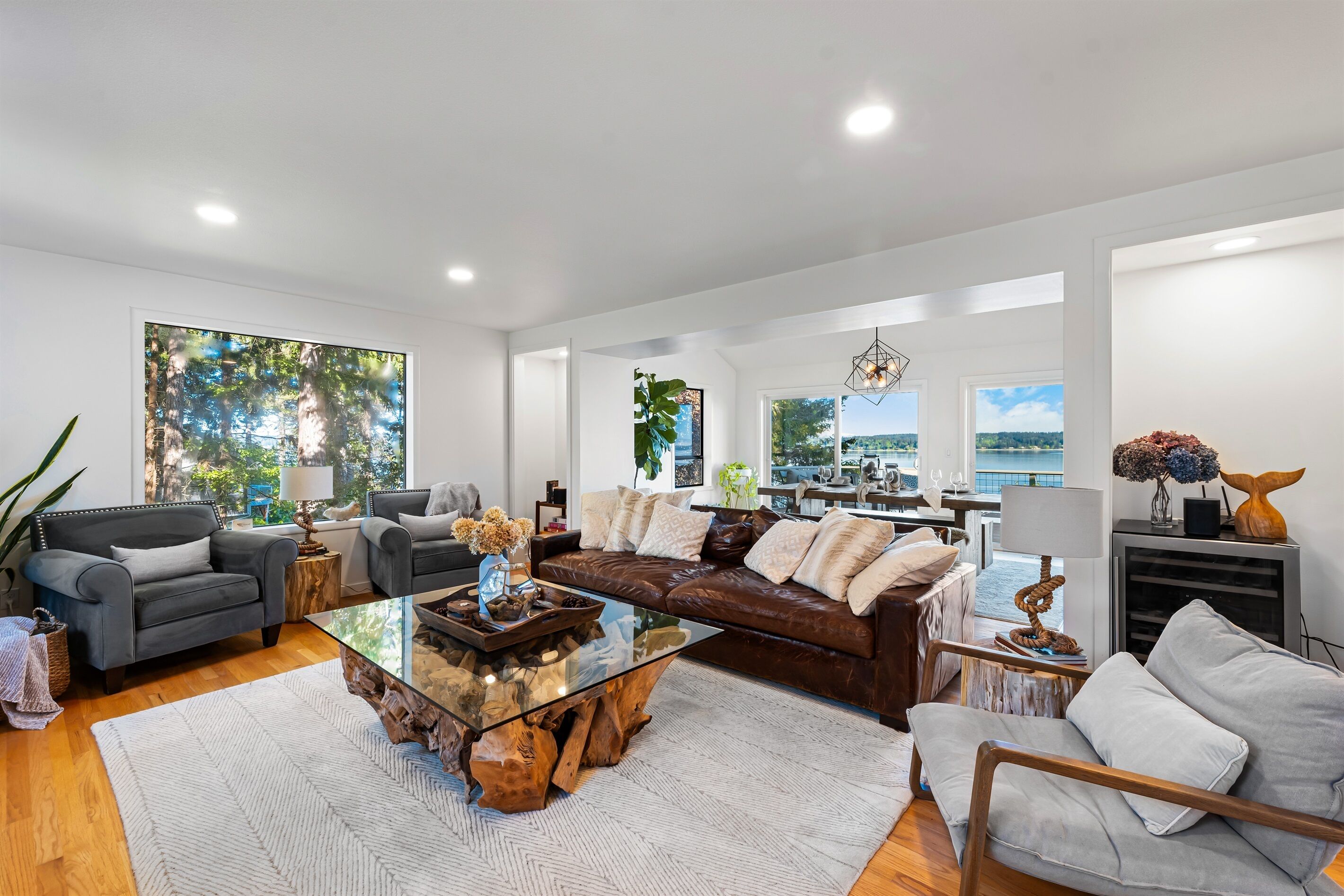 Smart TV, fireplace, DVD player, books