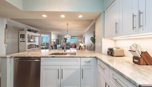 Fridge, microwave, oven, stovetop - SOMERSET 105 - Two Master Suites and Cabana Room!! (Marco Island)