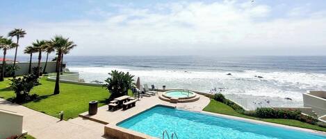 Outdoor pool, a heated pool