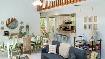 Smart TV, fireplace, video games, books