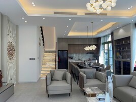 Senior Villa, 4 Bedrooms, Patio | Private kitchen | Reusable coffee/tea filters, dining tables