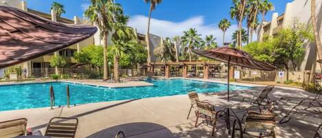 Outdoor pool, a heated pool