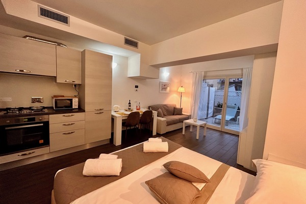 1 bedroom, desk, iron/ironing board, travel cot