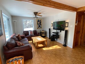 TV, fireplace, stereo