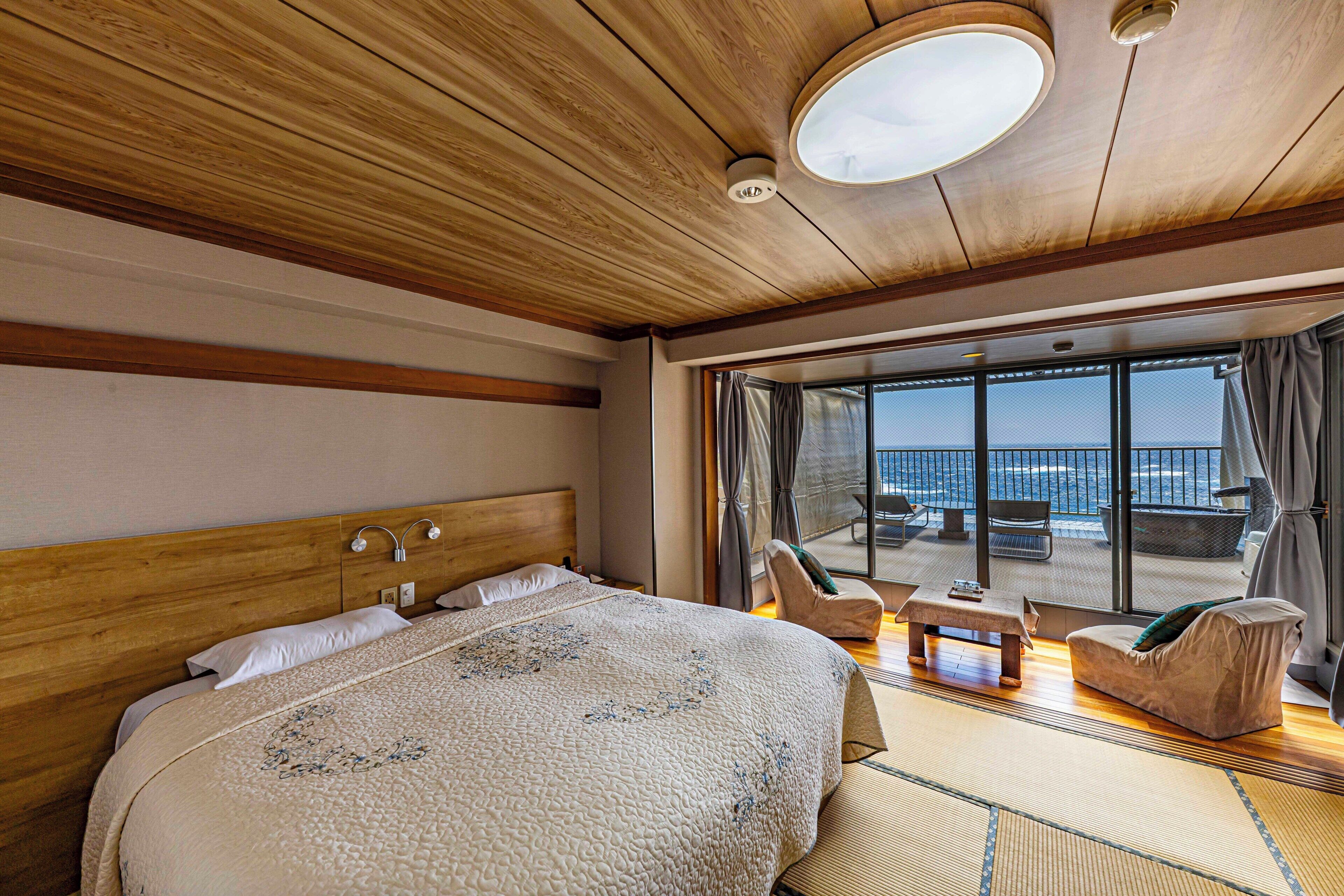 Quarto casal ou duplo presidencial, para não fumantes (303-305,Terrace and open-air bath) | Cortinas blackout, Wi-Fi de cortesia, roupa de cama