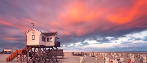 Vlak bij het strand