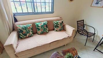 Comfort Apartment, Balcony | Living area | 43-inch Smart TV with digital channels, Netflix, Hulu