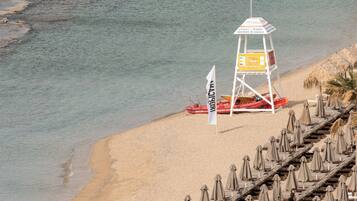 Beach nearby, sun-loungers, beach towels